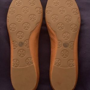 Tory Burch Reva Flats Tumbled Leather Royal Tan size 7.5